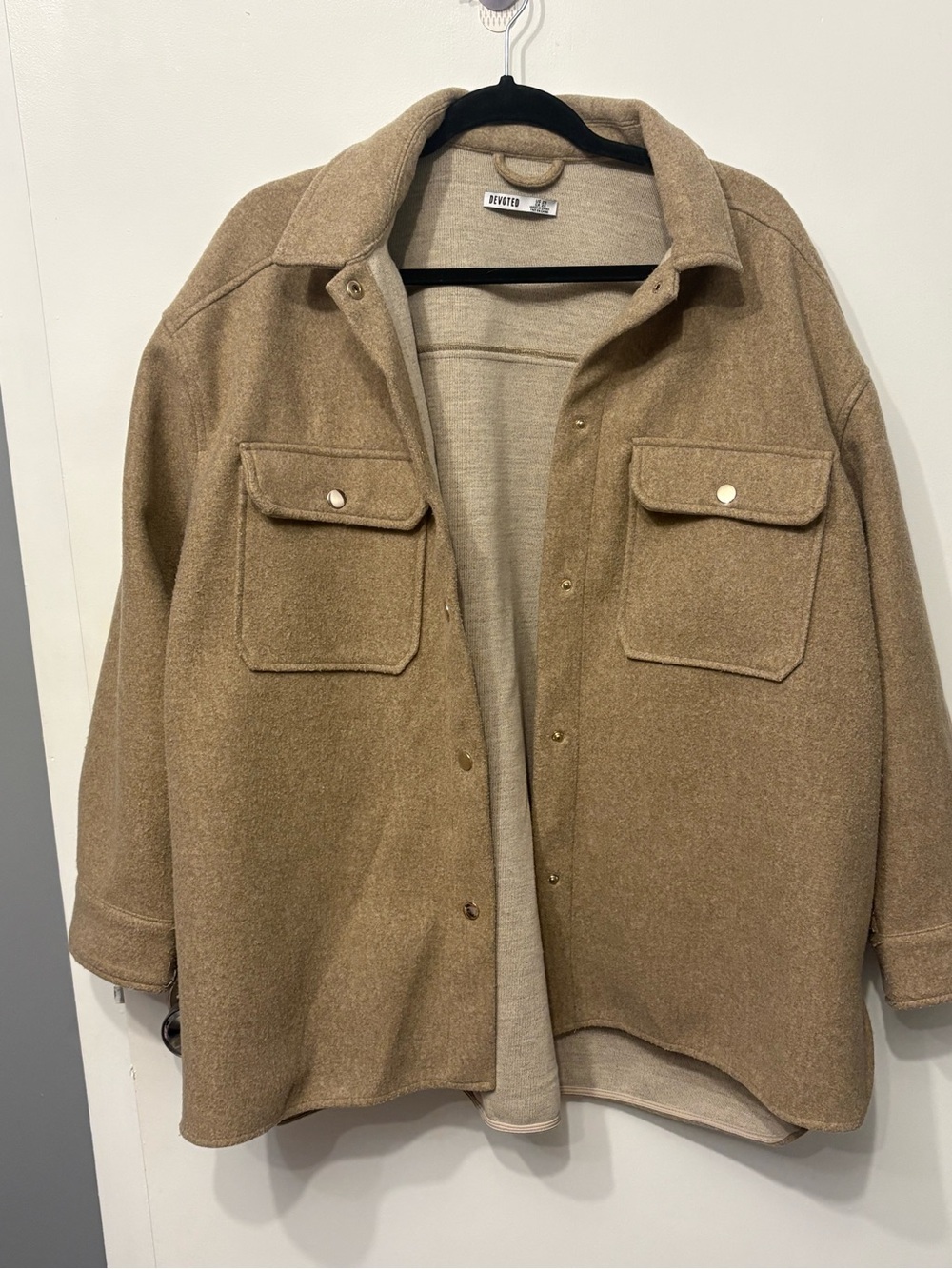 Devoted Women’s Wool Blend Shacket in Camel